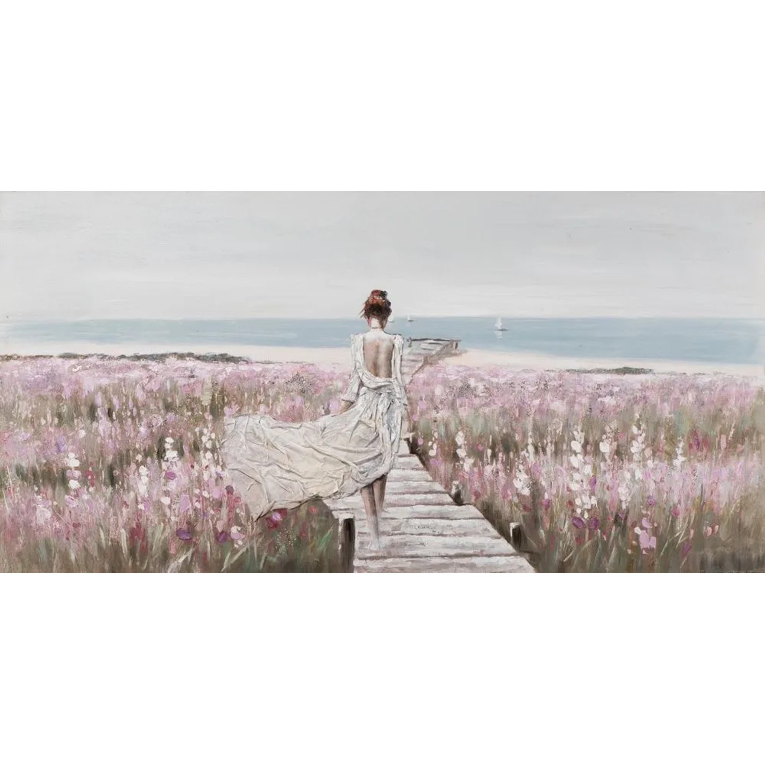 Art Universe Leinwandbild Die Schöne am Strand 70 x 140 cm