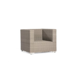 Natur24 Lounge-Sessel Residence Stone-Grey aus Polyrattan, Gartenstuhl für Outdoor.