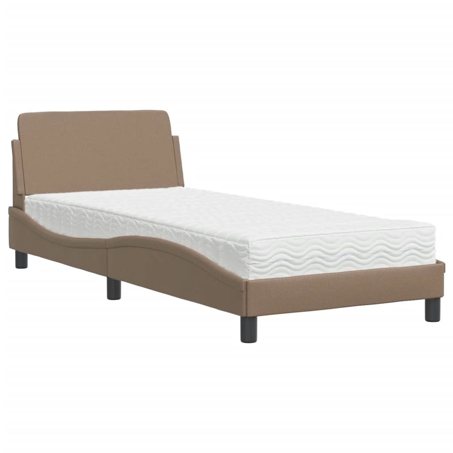 vidaXL Bett mit Matratze Cappuccino-Braun 90x200 cm Kunstleder Modell 12009 günstig online kaufen