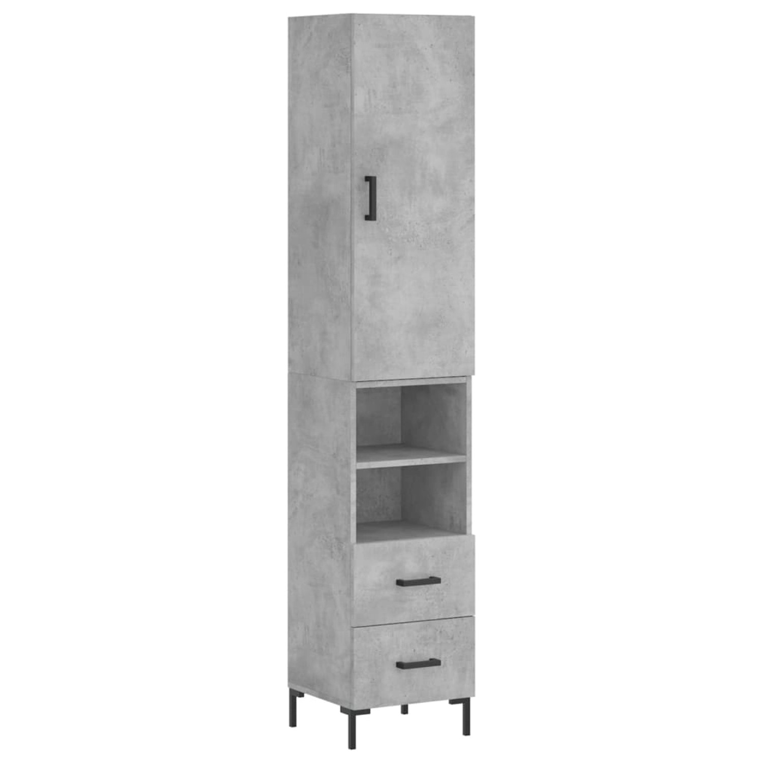 vidaXL Highboard Betongrau 34,5x34x180 cm Holzwerkstoff 3198917 günstig online kaufen