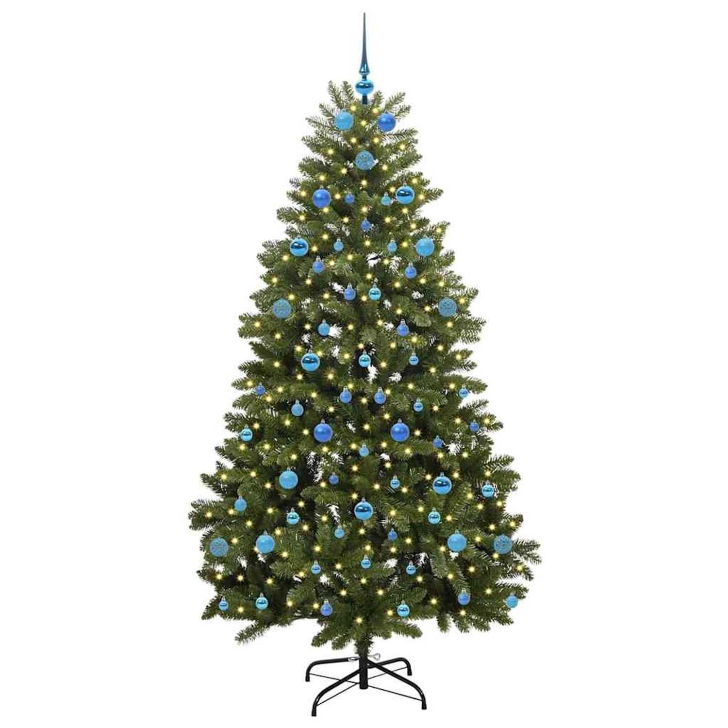 vidaXL Künstlicher Weihnachtsbaum Grün 210 cm PVC und Metall 3395701