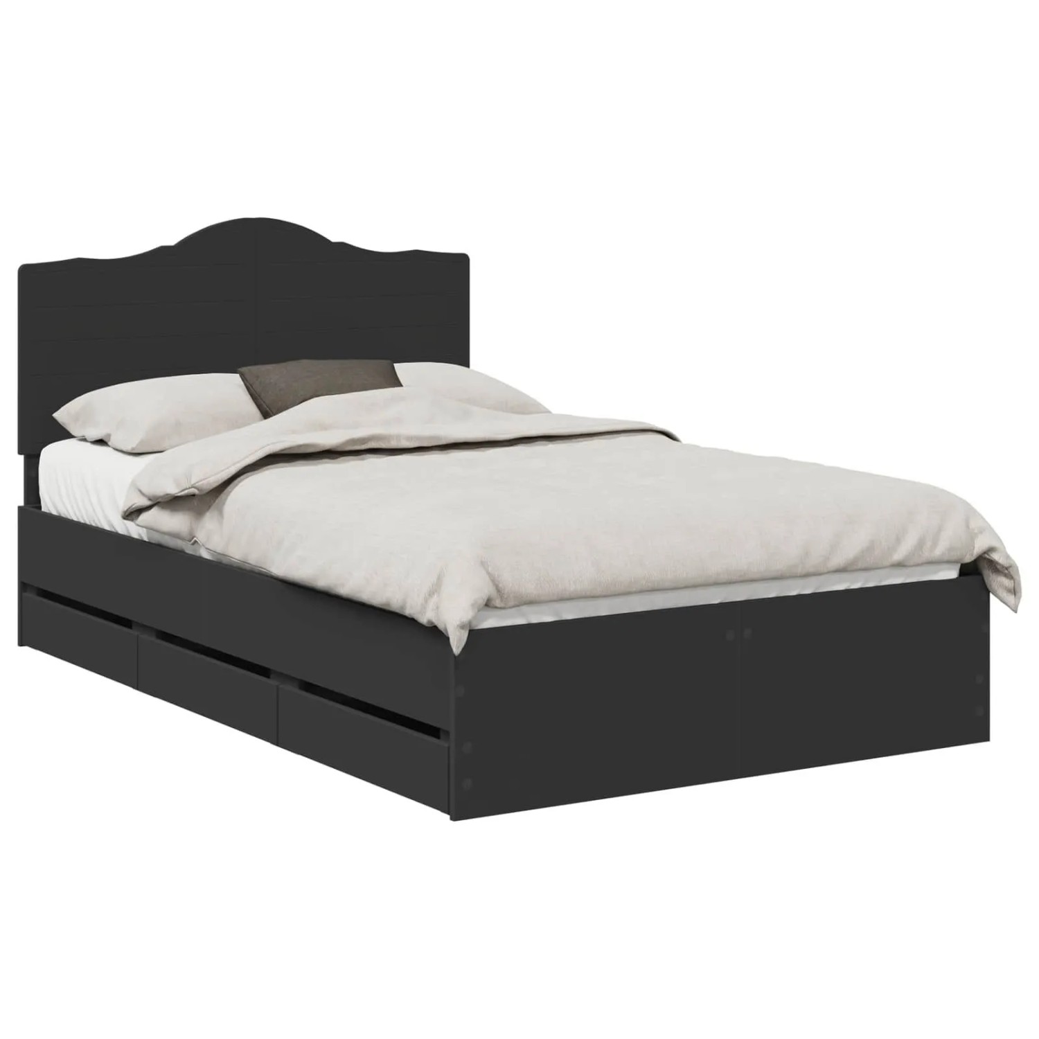 vidaXL Bettrahmen mit Schubladen Schwarz 120 x 200 cm Ingenieurs Holz 3413437