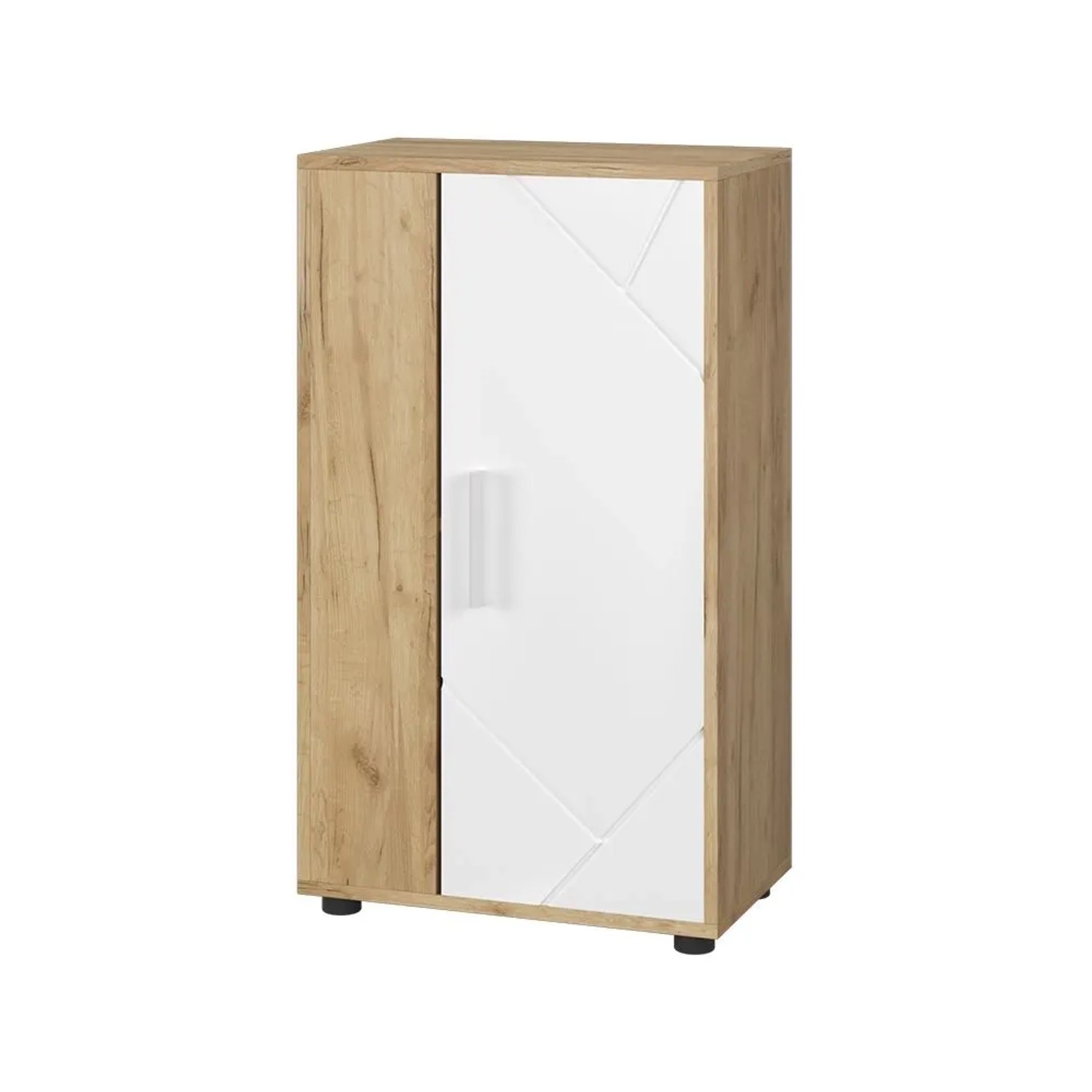Vicco Kommode Berno Goldkraft Eiche Weiß 50 x 87 mit 2 Fächern Art Nr 55454