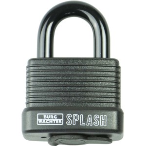 Schwarzes Burg-Wächter Outdoor Vorhängeschloss Splash 470 45 SB für den Außenbereich.
