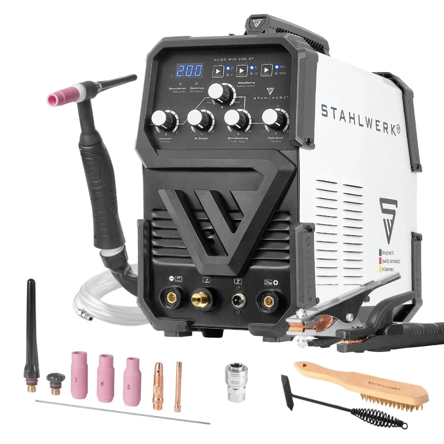 STAHLWERK ACDC WIG 200 ST Kombischweißgerät 200 A ACDC WIG HF MMA E Hand