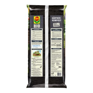 Sack Compo Bio Gärtnerkompost, 40L, zur Bodenverbesserung im Garten und Hochbeet.