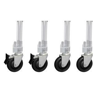 Eurobox Rollen-Set, 4 Stück, anthrazit, für Aufbewahrungsboxen, mit Feststellbremse für den Außenbereich.