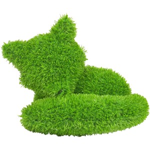 Gartenfigur Fuchs liegend, 35 cm, grün. Dekofigur für den Garten aus wetterfestem Material.