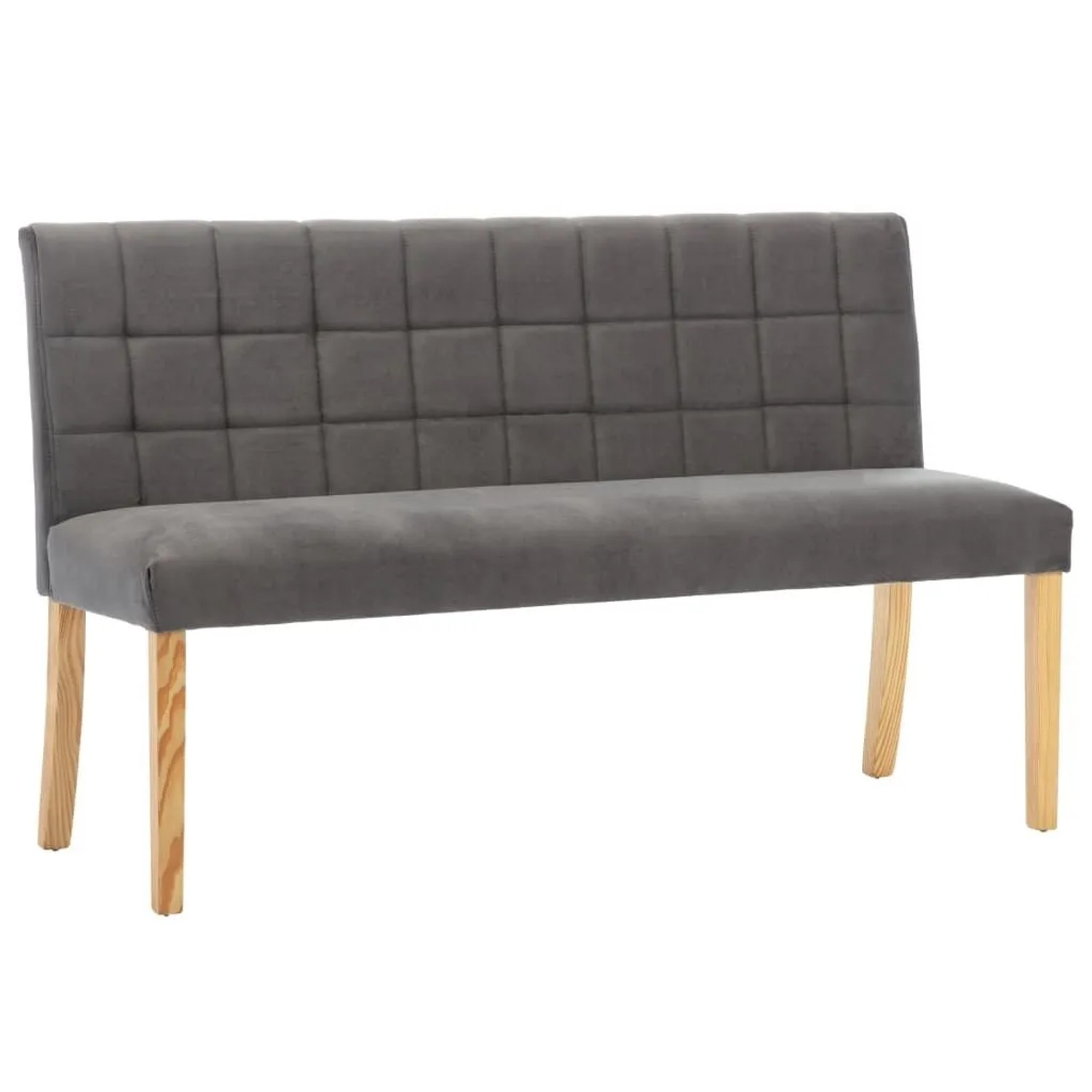 DELUKE Sitzbank CILD 140cm Grau Samt Indoor Küchenbank Esszimmerbank Flurbank Mit Rückenlehne