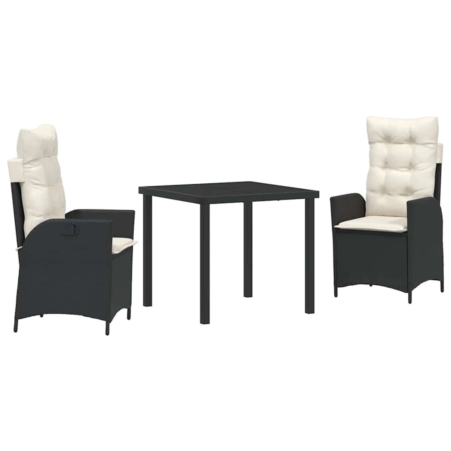 vidaXL Garten Essgruppe 3-Tlg Schwarz Poly Rattan 3380477 günstig online kaufen