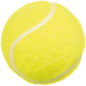 Gelber Jollypaw Tennisball für Hunde, ø 5 cm, robustes Apportierspielzeug.