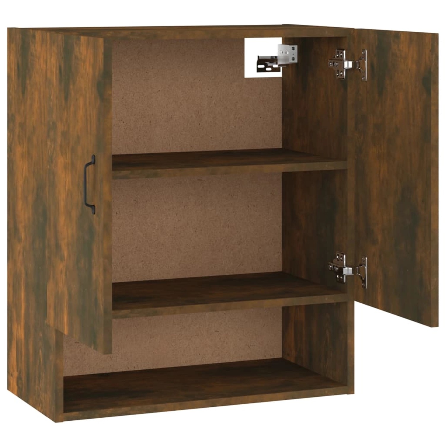 vidaXL Wandschrank Räuchereiche, 60x31x70 cm, Büroschrank mit zwei Türen und offenem Fach.