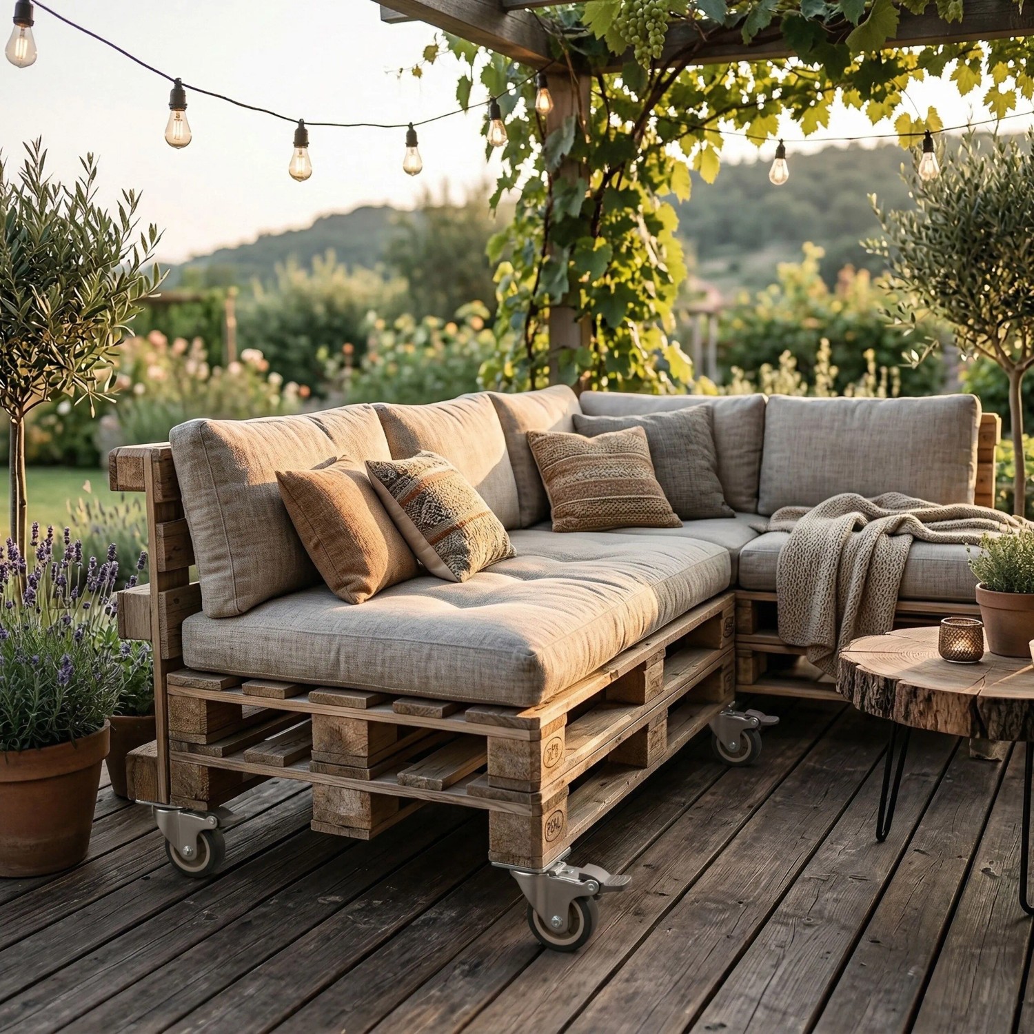 Relaxdays Lenkrollen 4er Set aus Gummi und Stahl mit Bremse, ideal für Möbel wie Palettensofas.