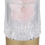 Globo Tischleuchte Lizzy, goldfarben mit rosa Deko-Steinen. Design-Tischlampe mit LED.