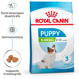 Royal Canin X-Small Puppy Trockenfutter, 1,5kg Packung für Welpen sehr kleiner Hunderassen.