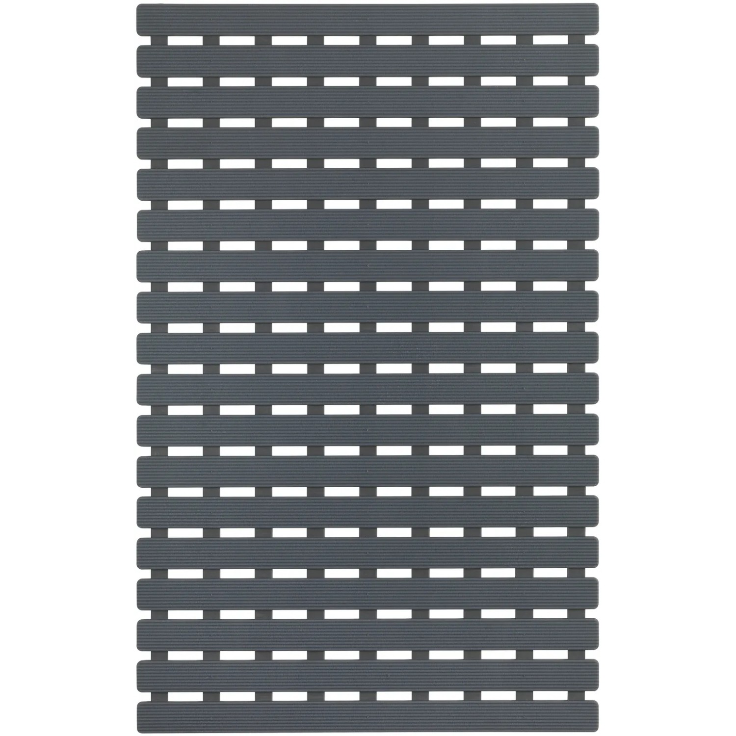 Graue Wenko Wanneneinlage Arinos, 63x40 cm, mit Rutschstopp und Saugnäpfen für sicheren Halt in der Badewanne.
