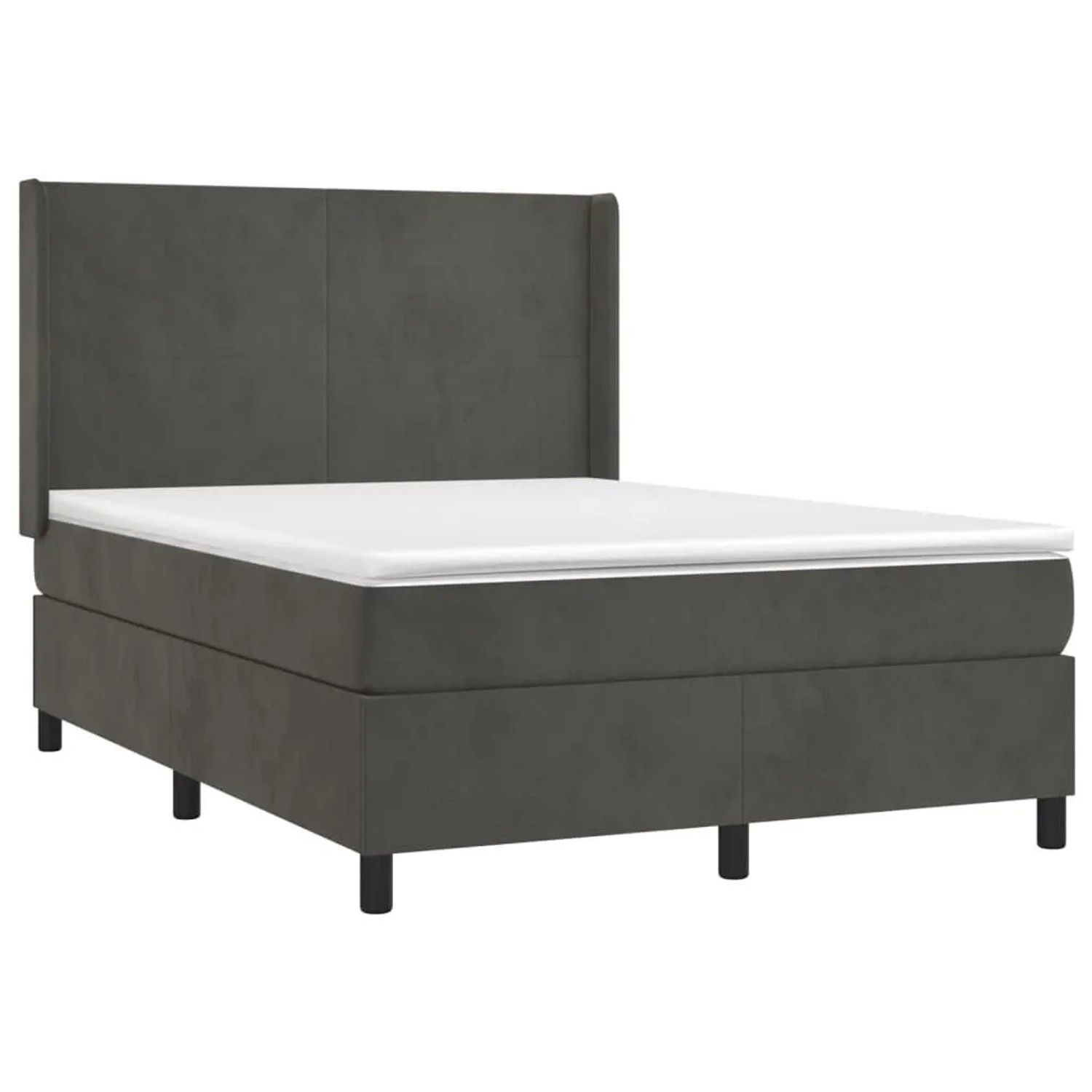 vidaXL Boxspringbett mit Matratze & LED Dunkelgrau 140x190 cm Samt 3139440 günstig online kaufen