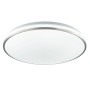 Weiße LED Deckenleuchte Avalis mit gebürstetem Aluminiumrahmen, Durchmesser 38 cm.