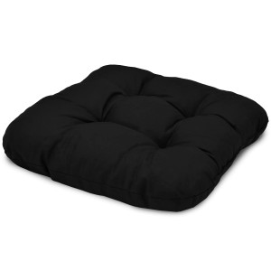 Beautissu Lisa Stuhlkissen, 40x40cm, schwarz, gesteppt, für Stühle und Gartenmöbel.