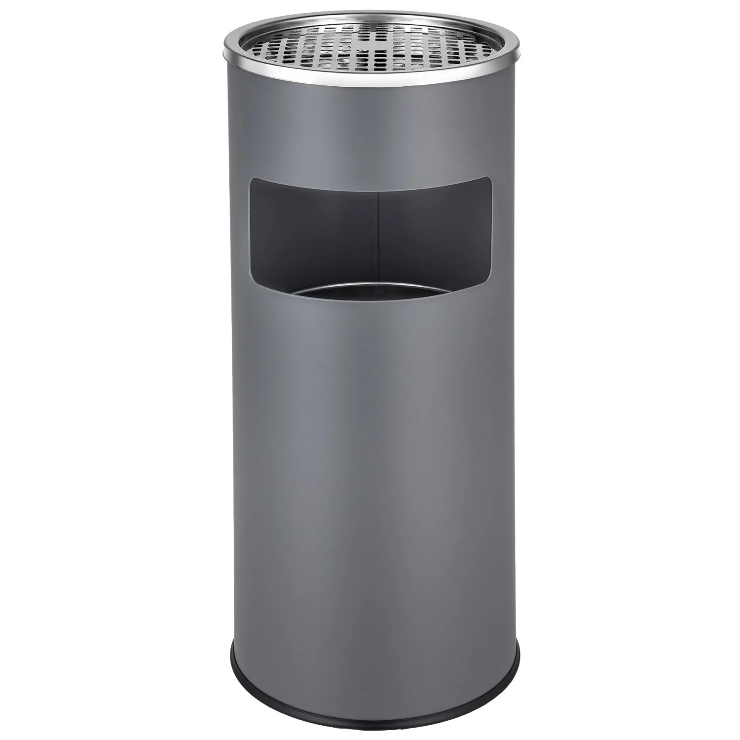Tectake Standaschenbecher  Rund Mit Mülleimer und Inneneimer  25 x 25 x 61 cm Anthrazit