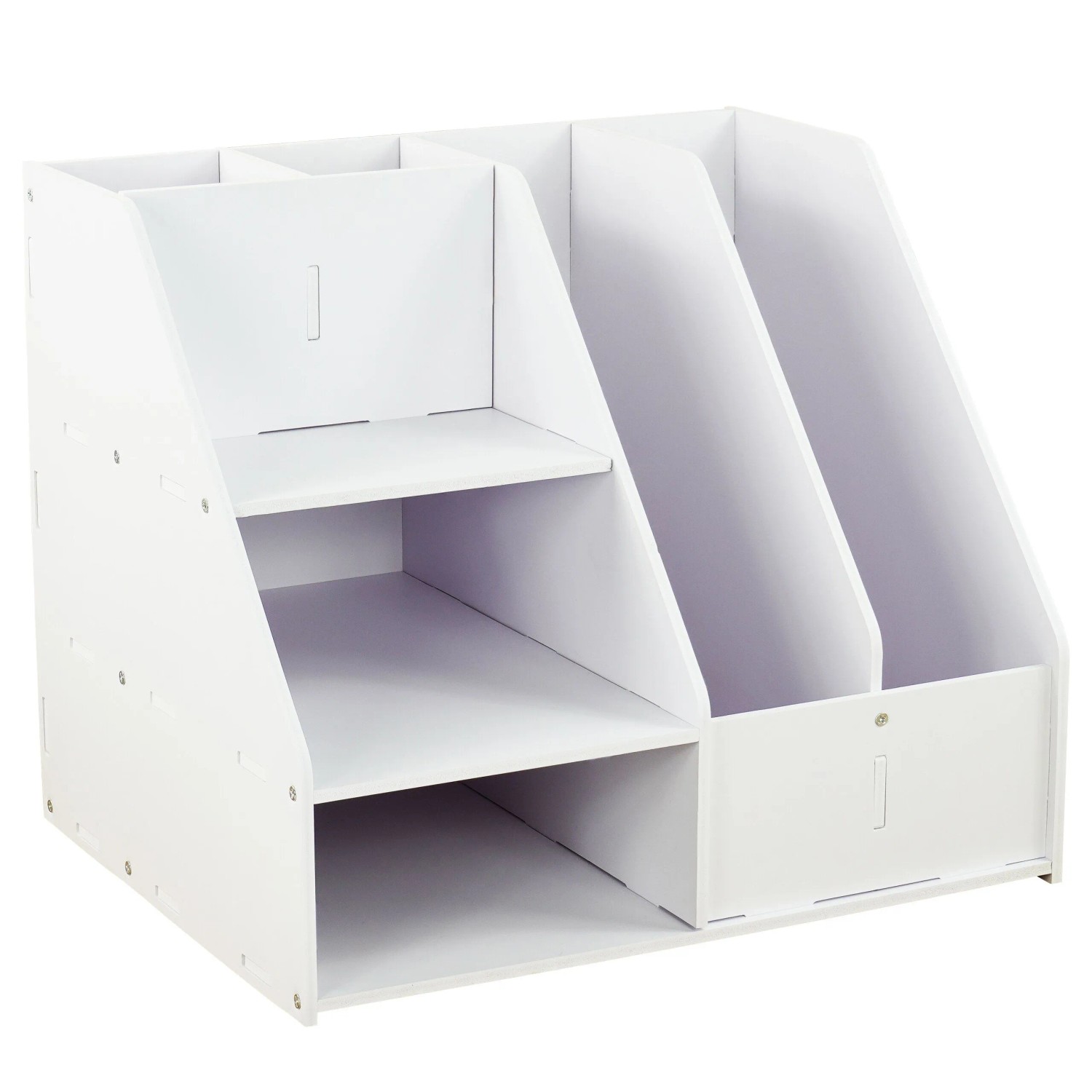Relaxdays Dokumentenablage MDF Weiß A4 mit 2 Dokumentenfächern
