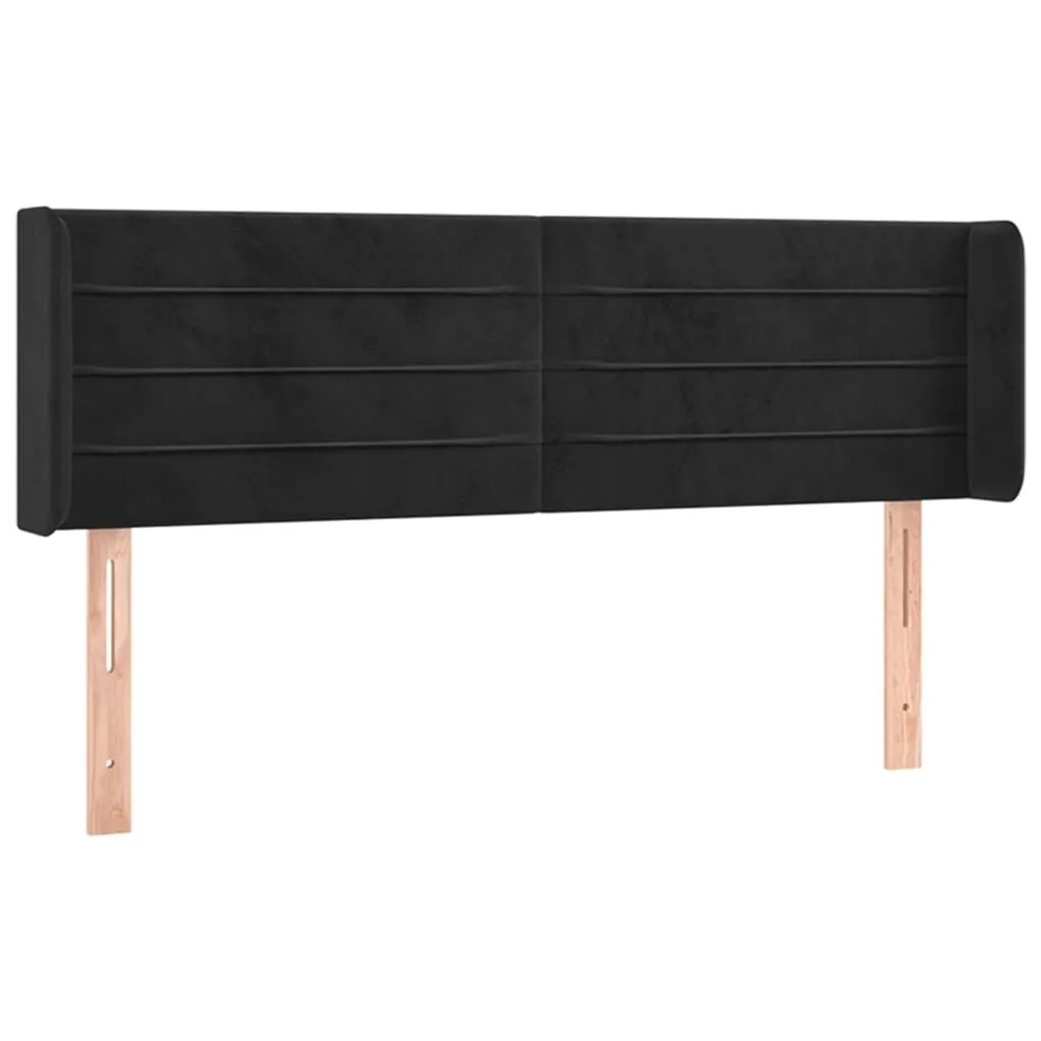 vidaXL Kopfteil mit Ohren Schwarz 147x16x78/88 cm Samt 3118958