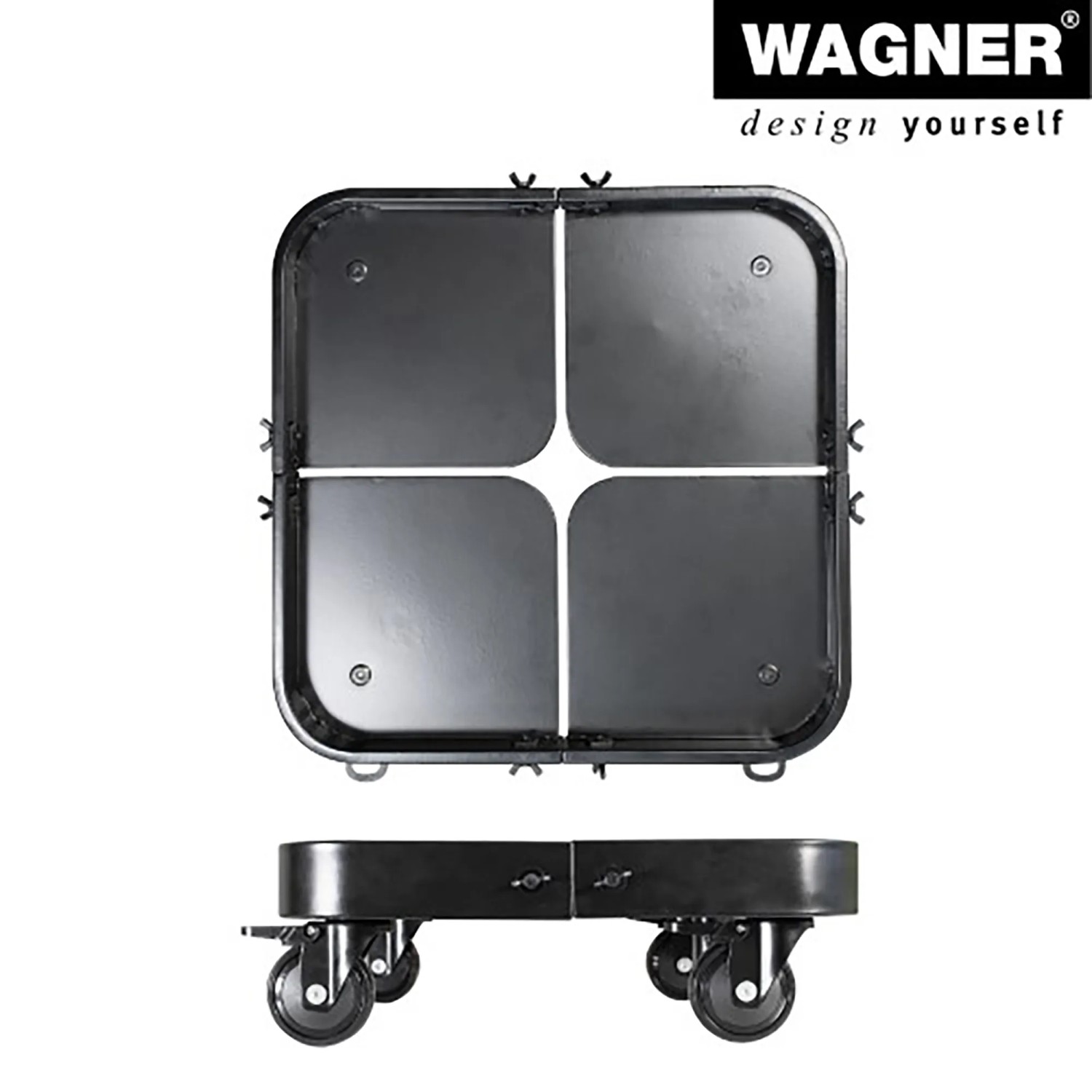 Wagner Design Pflanzenroller Sun City 0821, schwarz, ausziehbar mit Rollen und Feststellbremse.