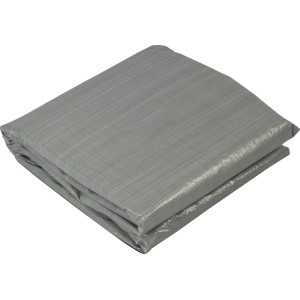 Graue EXIT Pool Bodenplane 380x380 cm, gefaltet. Schützt den Poolboden vor Beschädigungen und Schimmel.