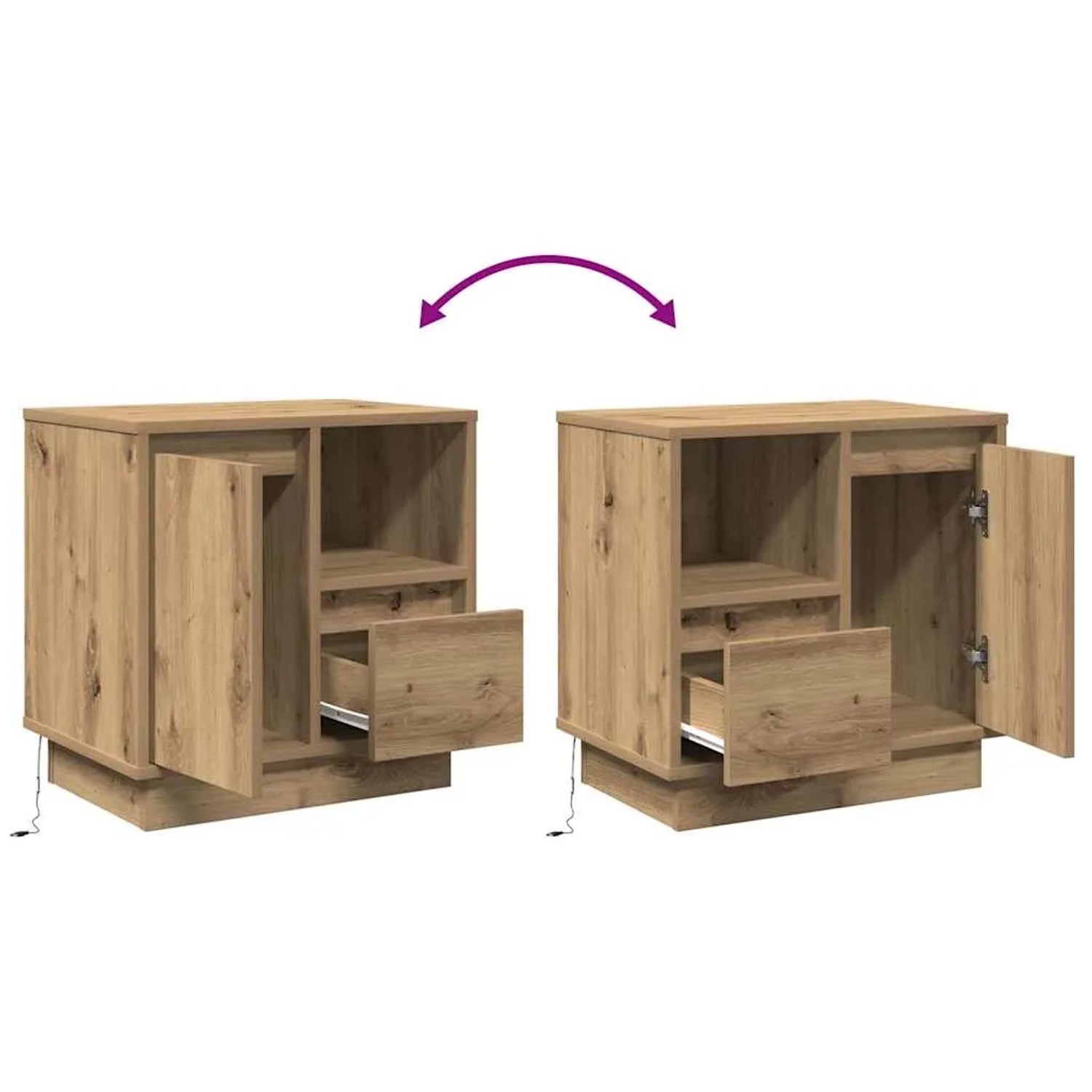 vidaXL Nachttisch Eiche Handwerklich 50 x 34,5 x 50 cm Holzwerkstoff 869592_10