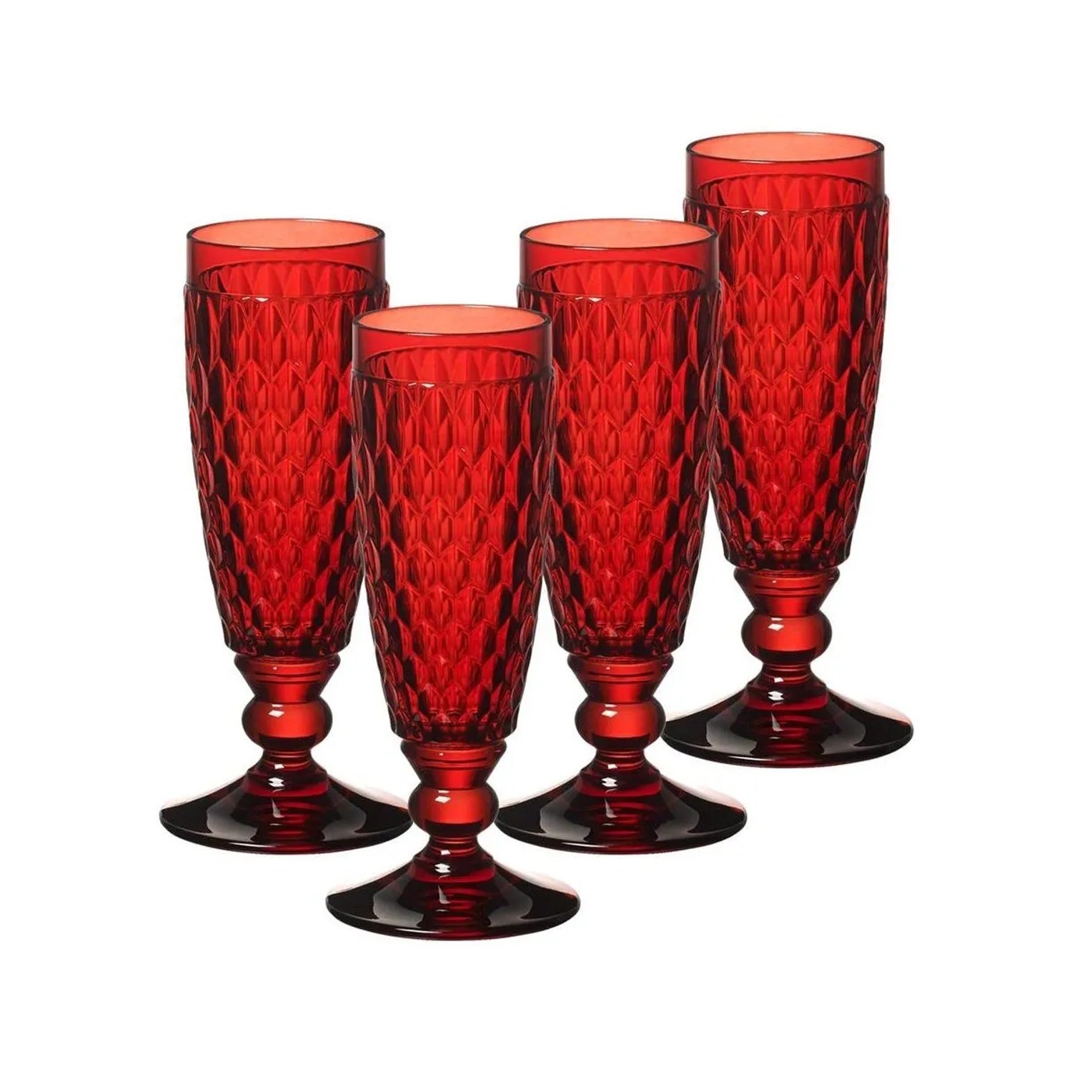 Villeroy & Boch Boston Coloured Sektglas 120 ml 4er Set Rot