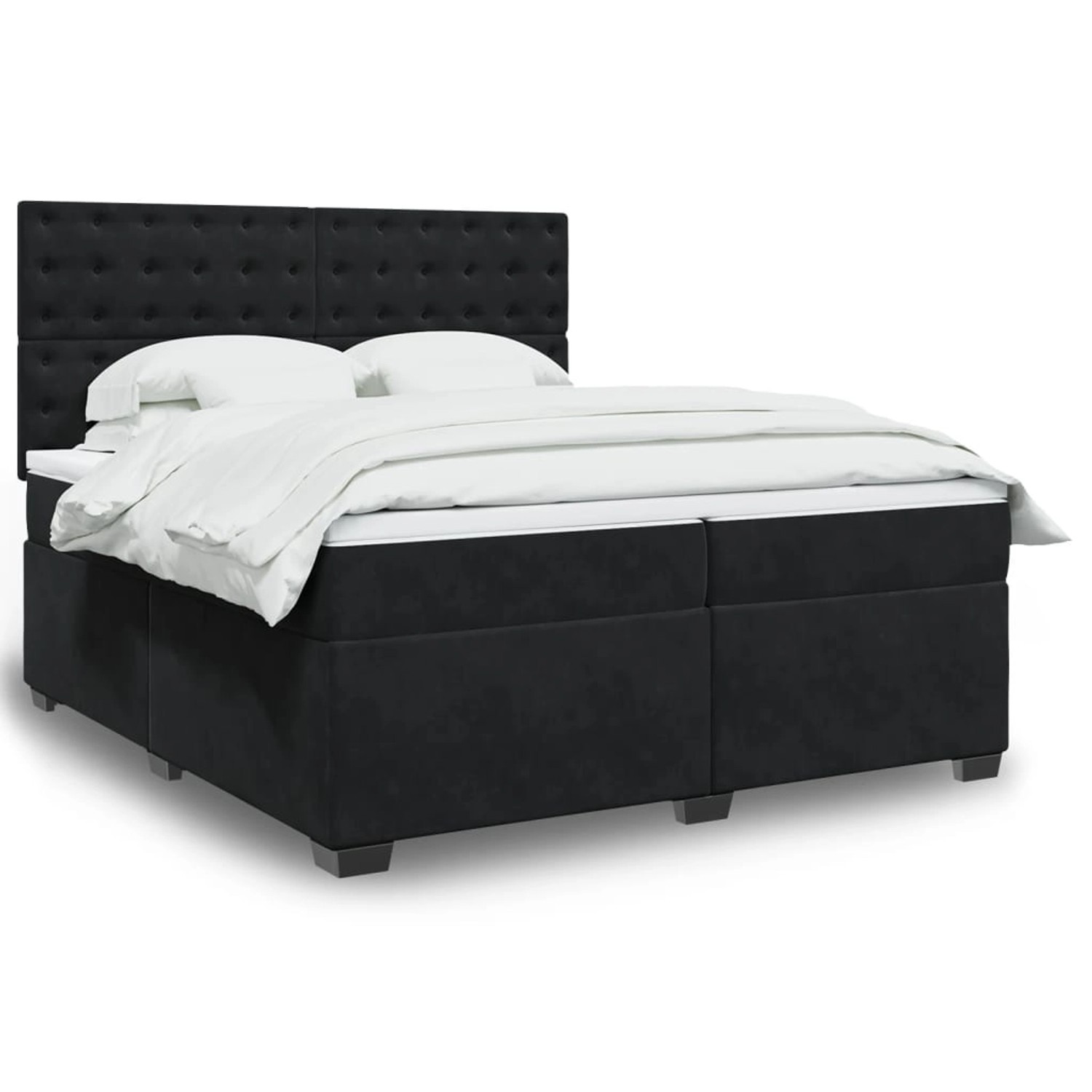 vidaXL Boxspringbett mit Matratze Schwarz 200x200 cm Samt 3293316 günstig online kaufen