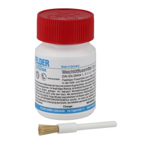 Kirchhoff Weichlötflussmittel 70g im weißen Behälter mit Pinsel. Lötzubehör für Kupferrohre.