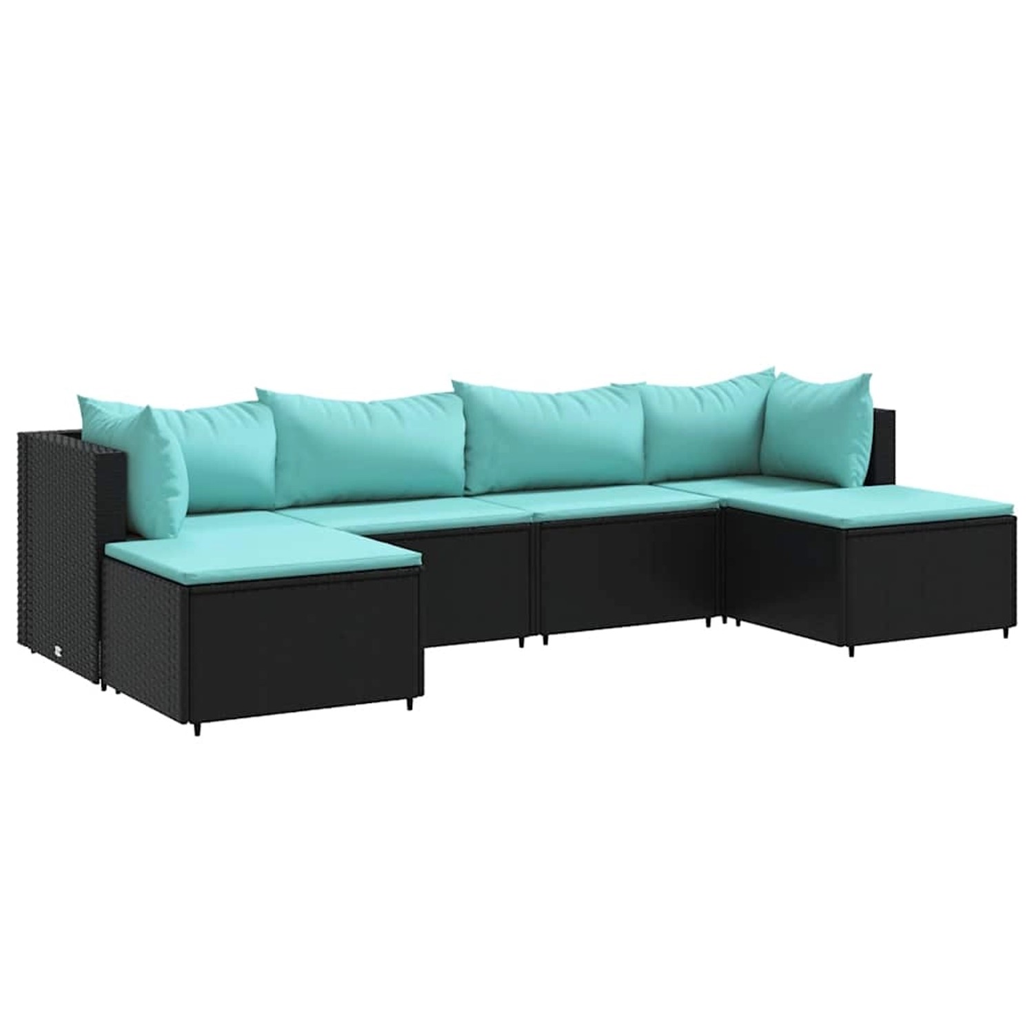 vidaXL 6-Tlg Garten-Lounge-Set mit Kissen Schwarz Poly Rattan 3308244 günstig online kaufen