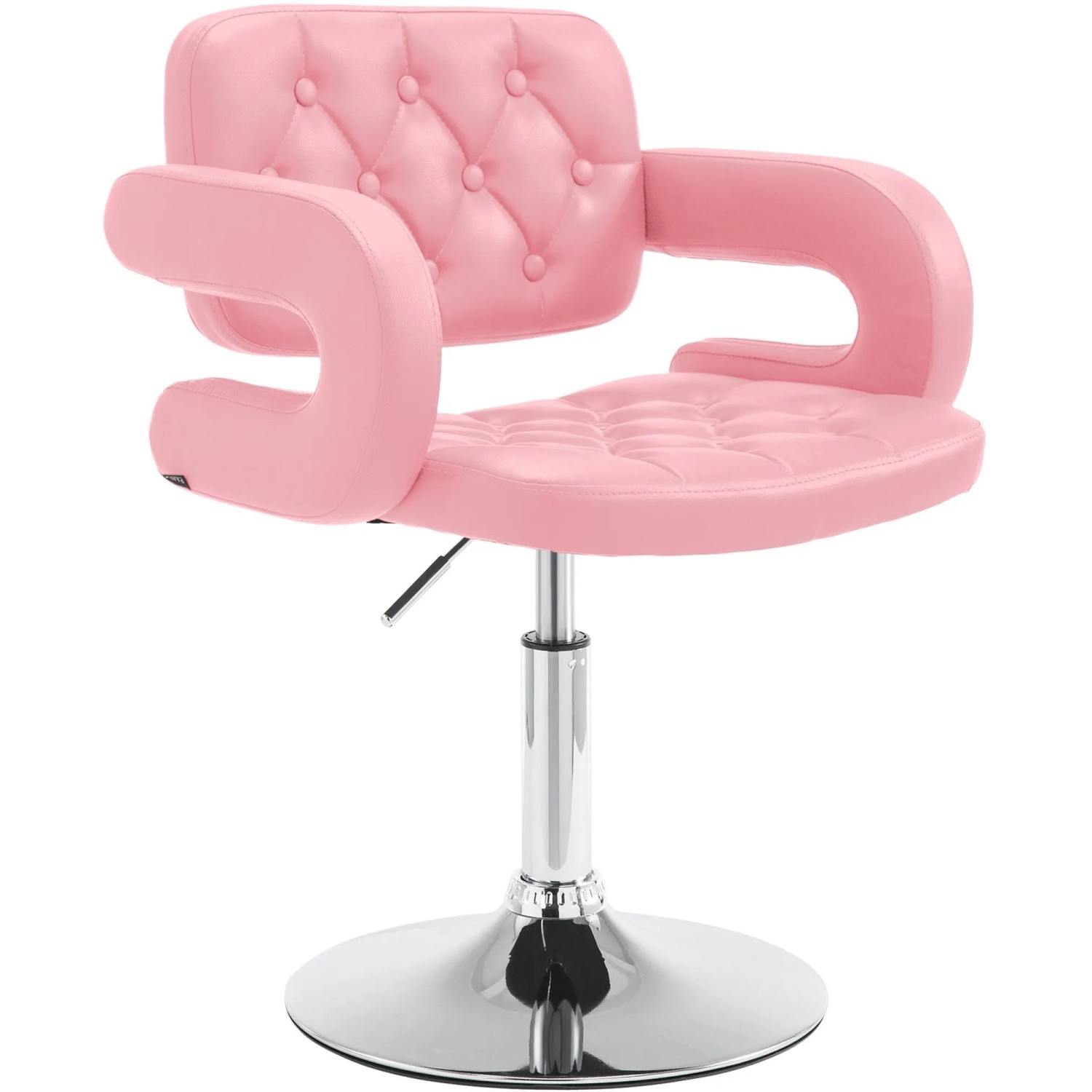 DELUKE Lounger Sessel TURKU Kunstleder Pink 62x55x76cm Barhocker Loungesessel Wohnzimmer Bequem Clubsessel Sessel Hotel