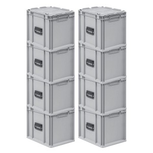 PROREGAL Spar Set 8x Eurobox Nextgen Portable HxBxT 335 x 30 x 40 cm 30 Liter Eurobehälter Transportbox Transportbehälter Stapelbehälter