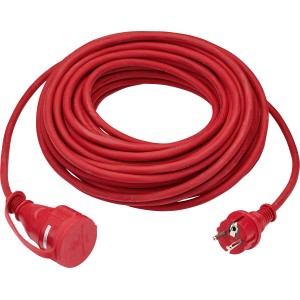 Rotes 20 m Verlängerungskabel H05RR-F 3G1,5 für Garten und Haushalt.