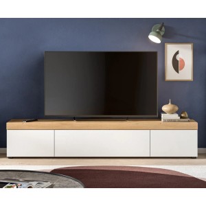Inn.Furn TV-Lowboard in Weiß und Eiche 180 cm Siena