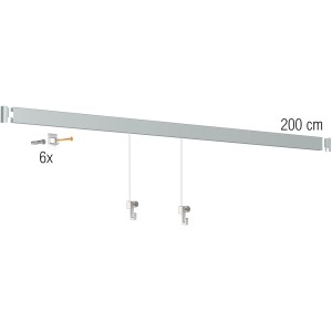 Artiteq Click Rail All-in-One 2m Alu Bildaufhängesystem mit Zubehör.