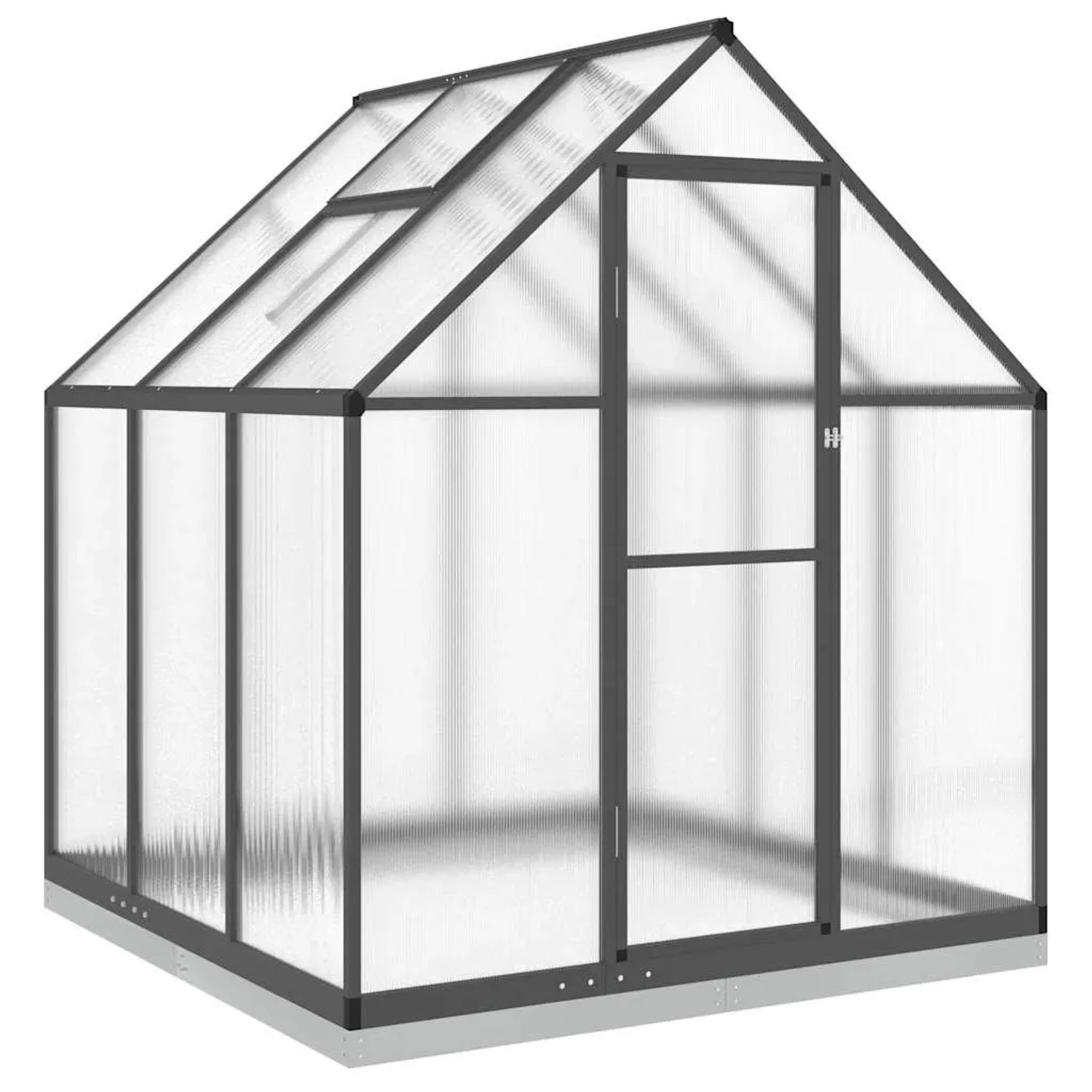 Furnicato Gewächshaus Mit Fundamentrahmen Anthrazit 169x169x202 Cm Alu