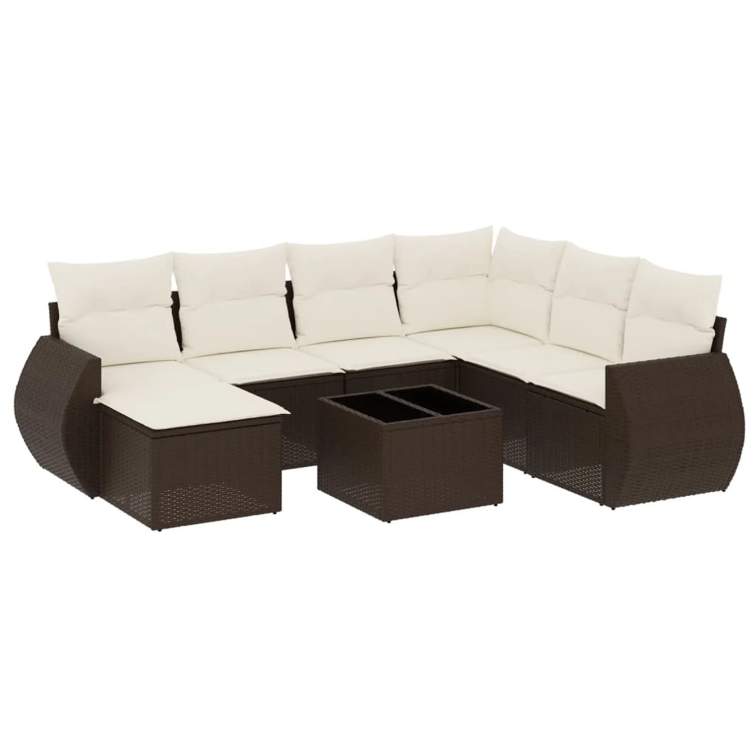vidaXL 8-Tlg Garten-Sofagarnitur mit Kissen Braun Poly Rattan 3254050 günstig online kaufen