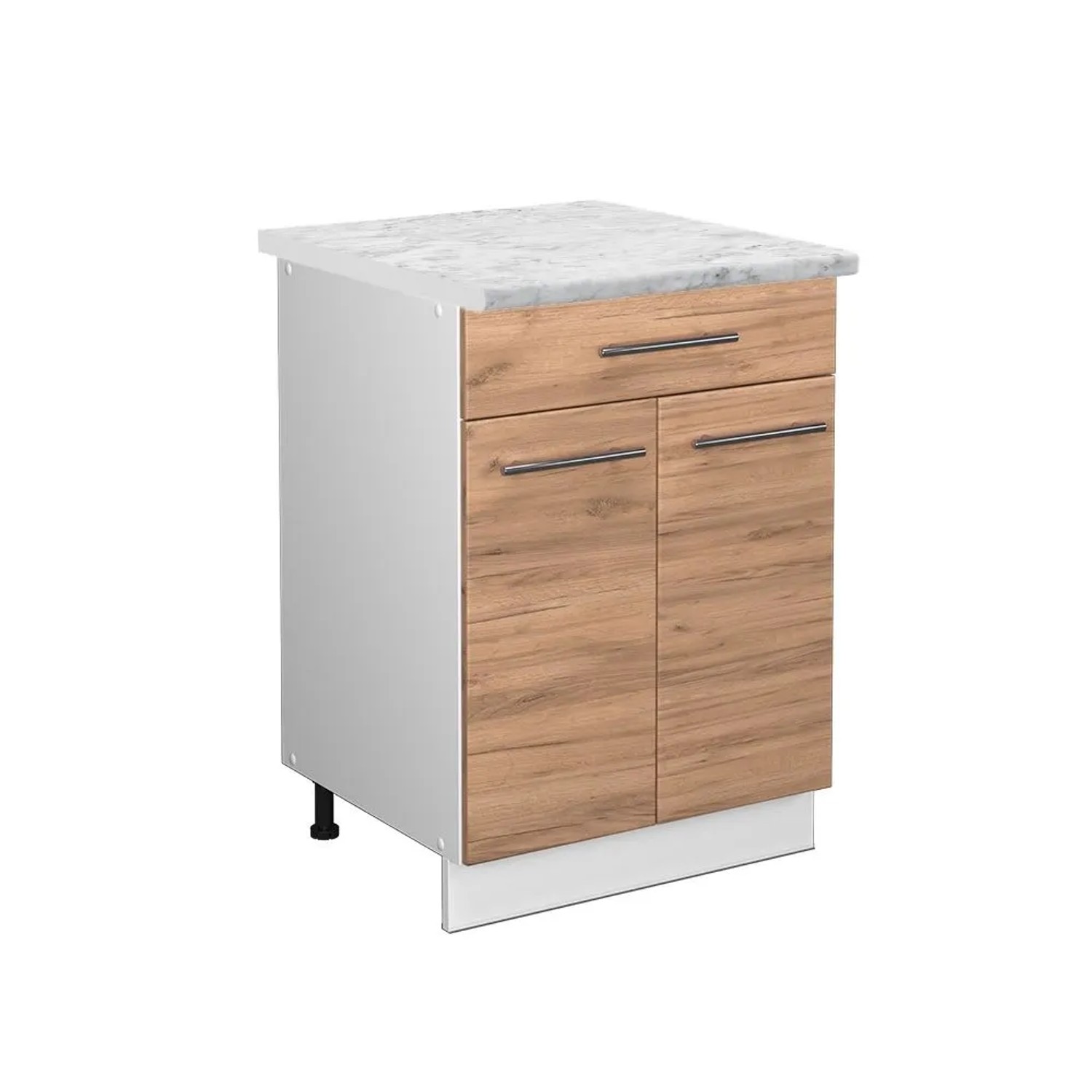 Vicco Küchenunterschrank Fame-Line Goldkraft Eiche Weiß 60 cm mit Schublade AP Marmor