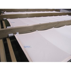 Floracord Sonnensegel in Hell Elfenbein, 220x88 cm, mit Laufhaken und Stopper für flexiblen Sonnenschutz.