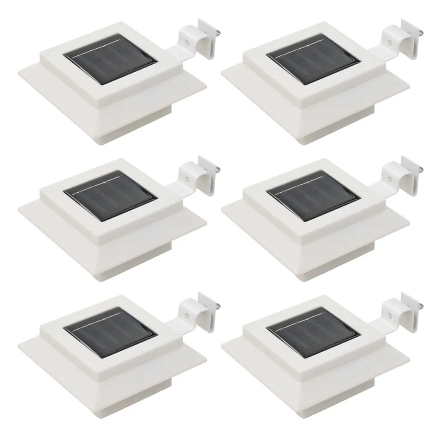 vidaXL Outdoor Solarleuchten 6 Stück LED Quadratisch 12 cm Weiß 44469
