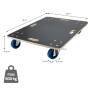 ECD Germany Transportroller 60x80 cm mit PP-Rädern und Siebdruckplatte, Traglast 800 kg.