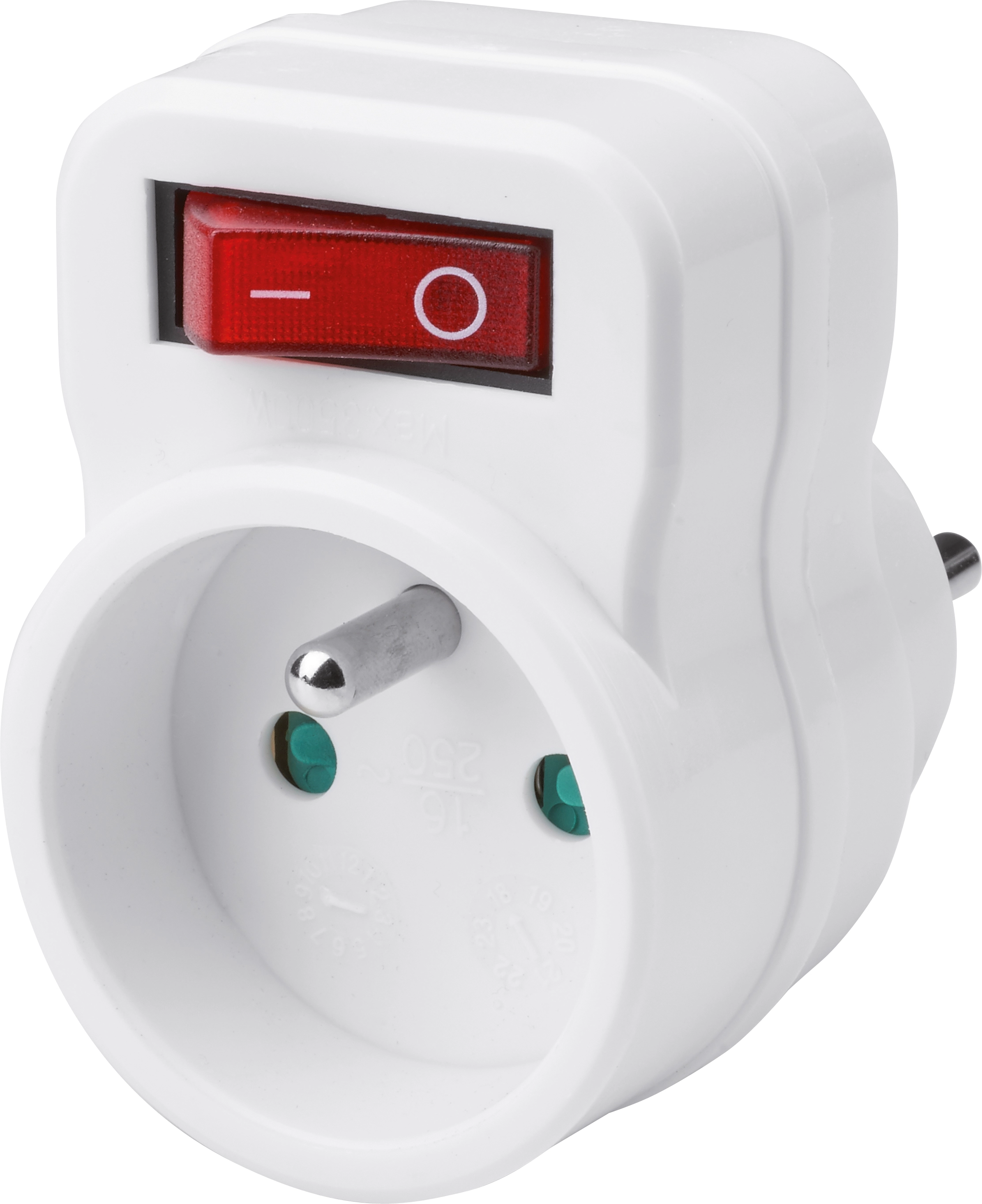 Schutzkontaktstecker-Adapter mit Schalter PVC Weiß kaufen bei OBI