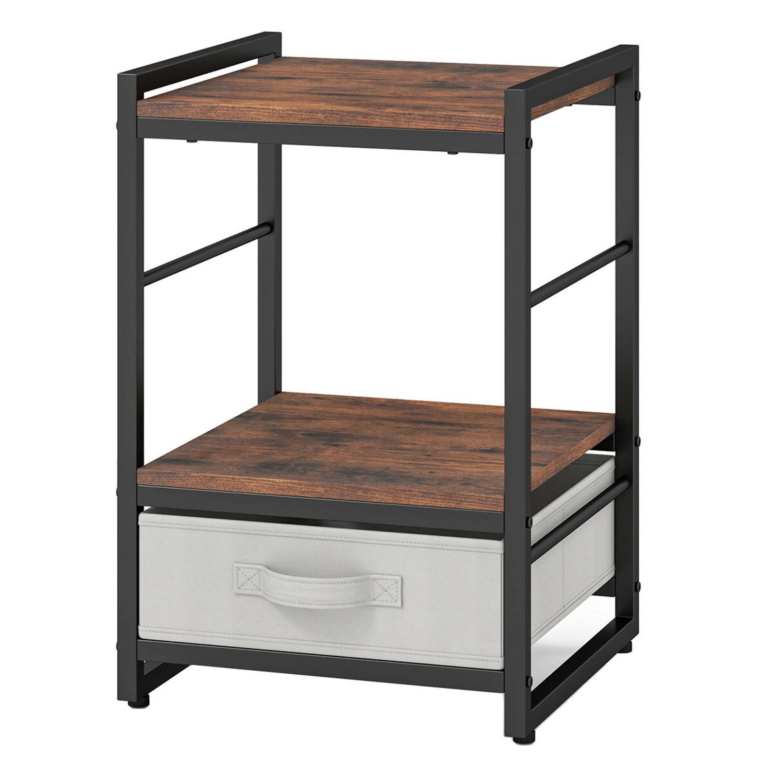 Costway Nachttisch mit Stoffschublade Beistelltisch Rustikales Braun günstig online kaufen