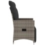 vidaXL Gartensessel Verstellbar mit Kissen Grau Poly Rattan 365661_5