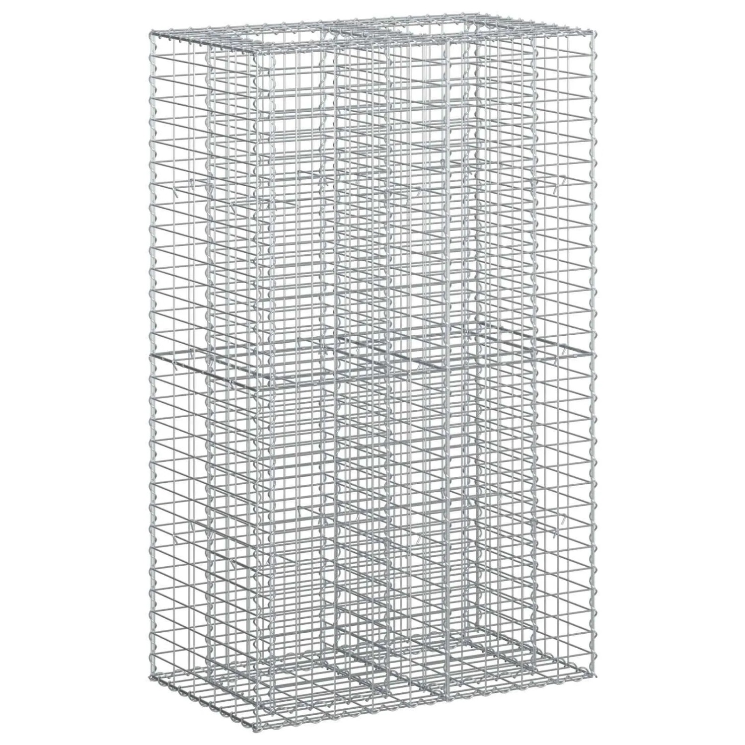 vidaXL Gabionen Hochbeet Silber 90 x 50 x 150 cm Verzinkter Stahl 42033333