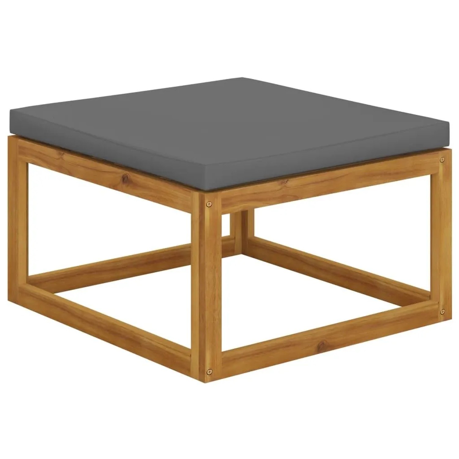 vidaXL Hocker mit Dunkelgrauem Kissen Massivholz Akazie 318557