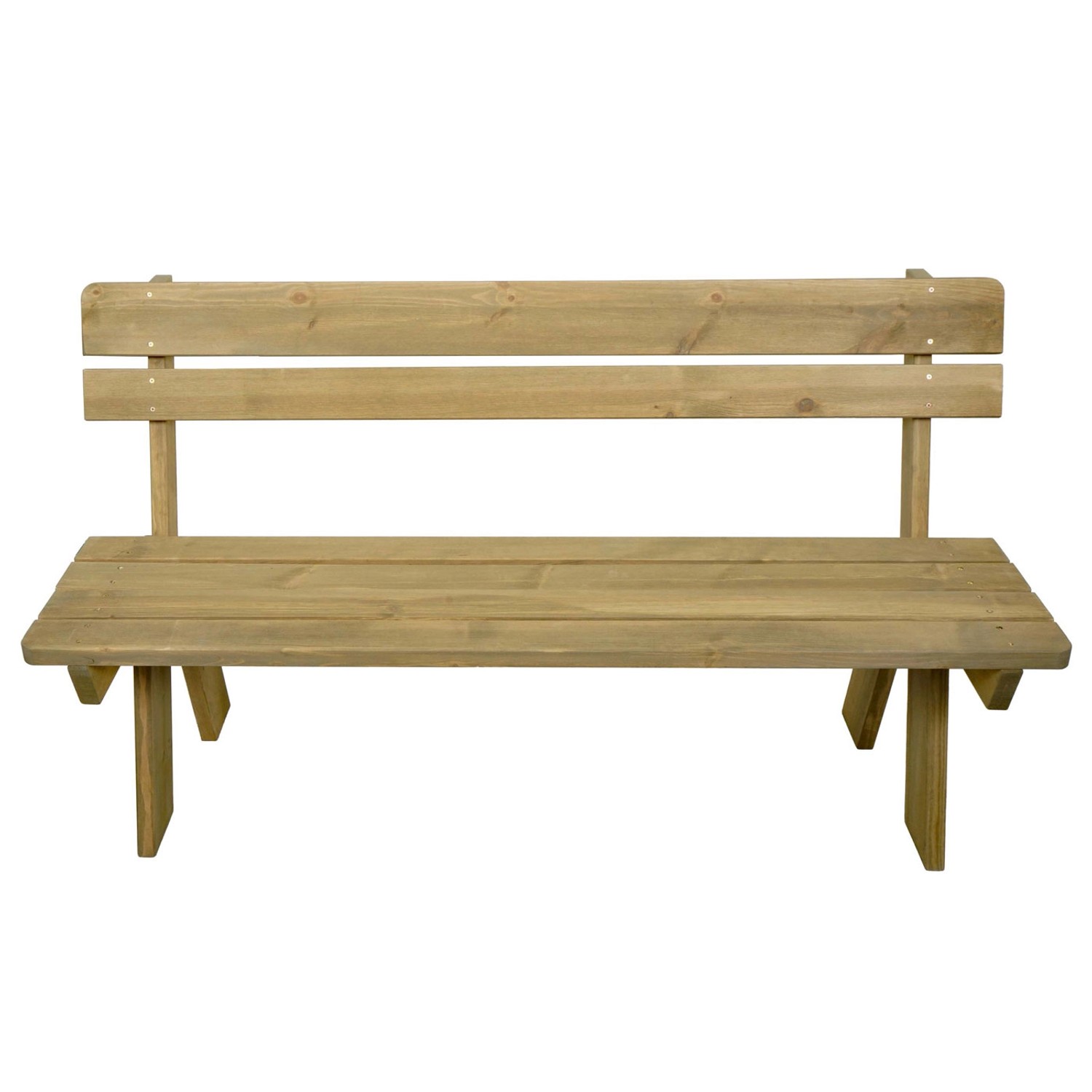 Naturfarbene MCW Gartenbank L66 aus Kiefernholz für 3 Personen.